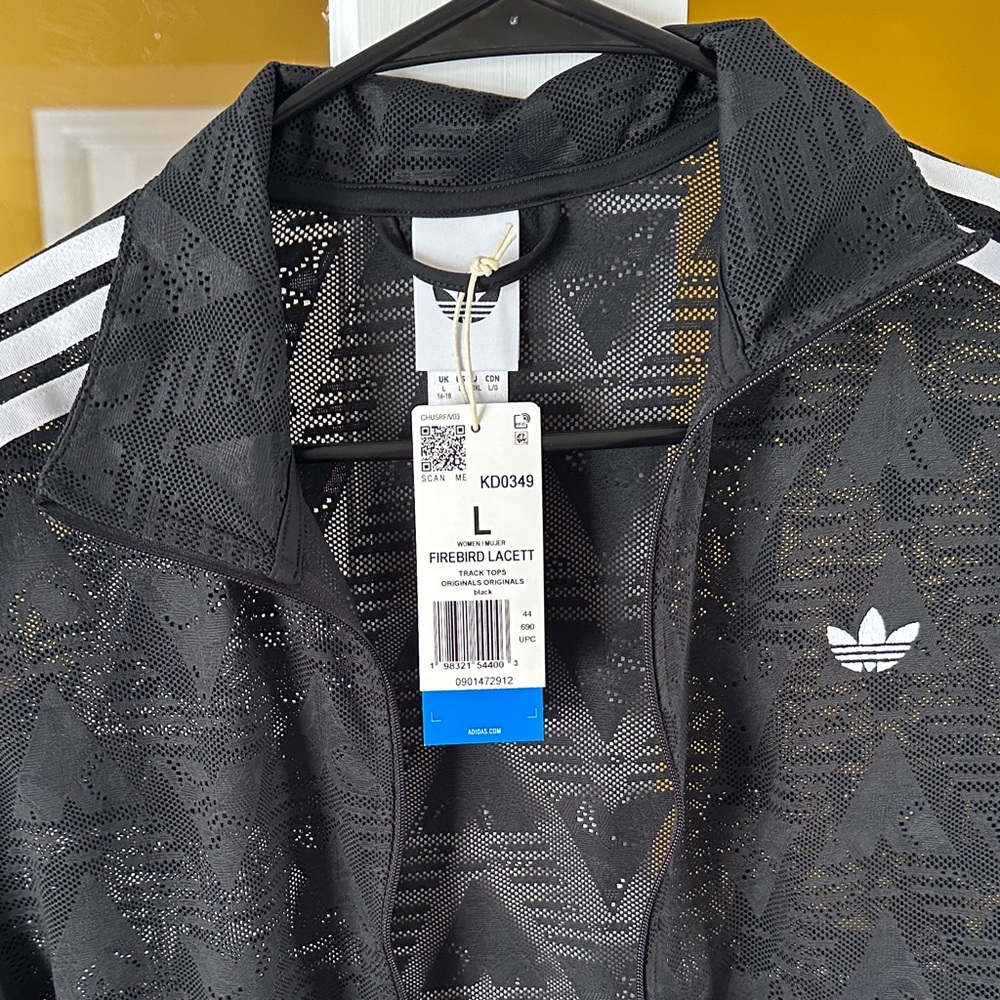adidas Black Firebird Lacet Lightweight Track Jacket